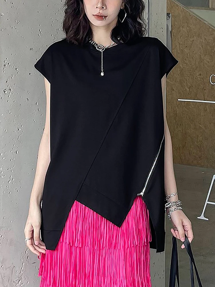 Summer New Women's Short Sleeve T-Shirt Loose Slimming Mountain Style Casual Vintage Thin Top Irregular Design Commute Style
Summer New Women's Short Sleeve T-Shirt Loose Slimming Mountain Style Casual Vintage Thin Top Irregular Design Commute Style