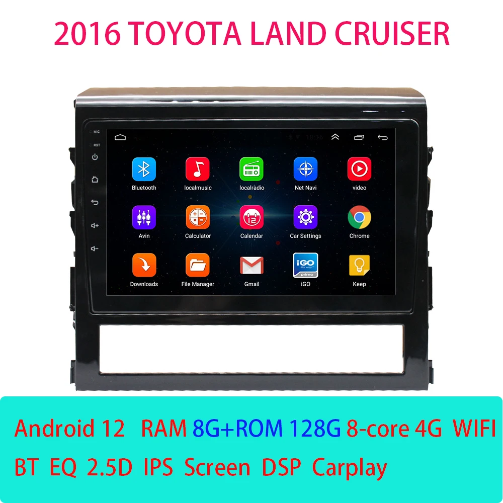 Головное устройство, автомобильное радио для Toyota Land Cruiser 2016 Android12, автомобильное радио, GPS-навигация, Авторадио Android'
Головное устройство, автомобильное радио для Toyota Land Cruiser 2016 Android12, автомобильное радио, GPS-навигация, Авторадио Android'