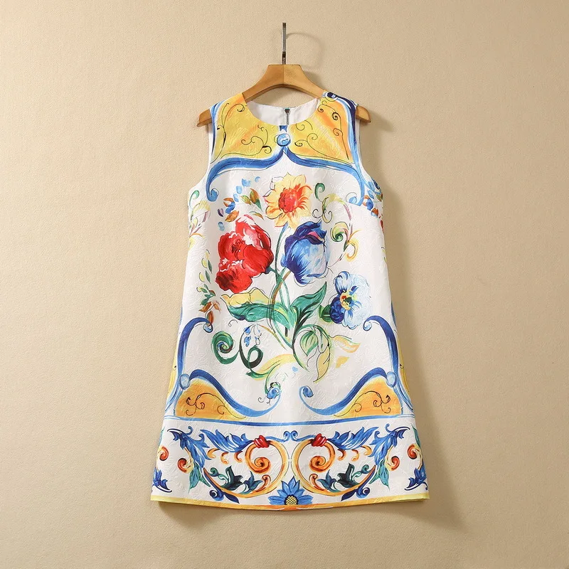 European and American women's clothing 2023 autumn new Round neck Sleeveless jacquard flower print Fashion dress XXL
European and American women's clothing 2023 autumn new Round neck Sleeveless jacquard flower print Fashion dress XXL