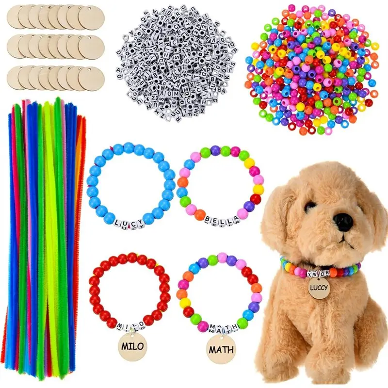 SHGO-DIY Pet Dog Collar Kit, 1124 Pieces With Pipe Cleaners, Plastic Beads, Alphabet Beads, Wooden Discs, Pet Party Supplies
SHGO-DIY Pet Dog Collar Kit, 1124 Pieces With Pipe Cleaners, Plastic Beads, Alphabet Beads, Wooden Discs, Pet Party Supplies
