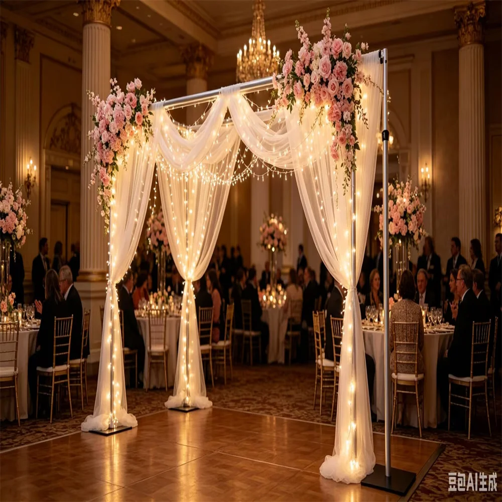 Wedding Backdrop Stand Adjustable Double Crossbar Pipe Ceremony Curtain / Flower Wall Background Aluminum Stand Custom Size
Wedding Backdrop Stand Adjustable Double Crossbar Pipe Ceremony Curtain / Flower Wall Background Aluminum Stand Custom Size