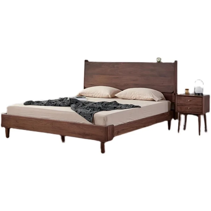 Master bedroom double all solid wood wedding bed simple log bedroom backrest organ bed
Master bedroom double all solid wood wedding bed simple log bedroom backrest organ bed