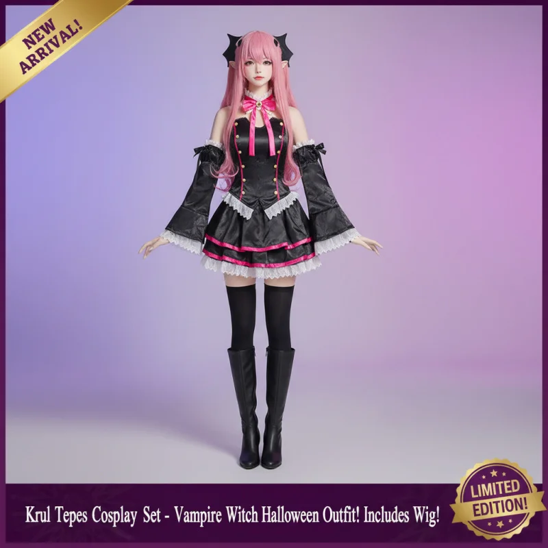 ☆YunCos Anime Owari No Seraph Krul Tepes Cosplay Costume Set with Wig Women's Vampire Witch Halloween Outfit☆
☆YunCos Anime Owari No Seraph Krul Tepes Cosplay Costume Set with Wig Women's Vampire Witch Halloween Outfit☆