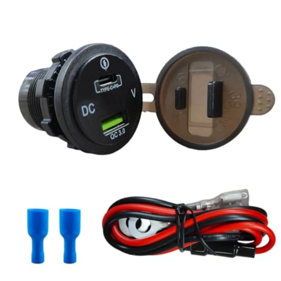 45W 12V USB Outlet 2-Port Car Charger Socket, PD USB C and QC 3.0 Port Waterproof Cigarette Lighter Sockets with LED Voltmeter,
45W 12V USB Outlet 2-Port Car Charger Socket, PD USB C and QC 3.0 Port Waterproof Cigarette Lighter Sockets with LED Voltmeter,