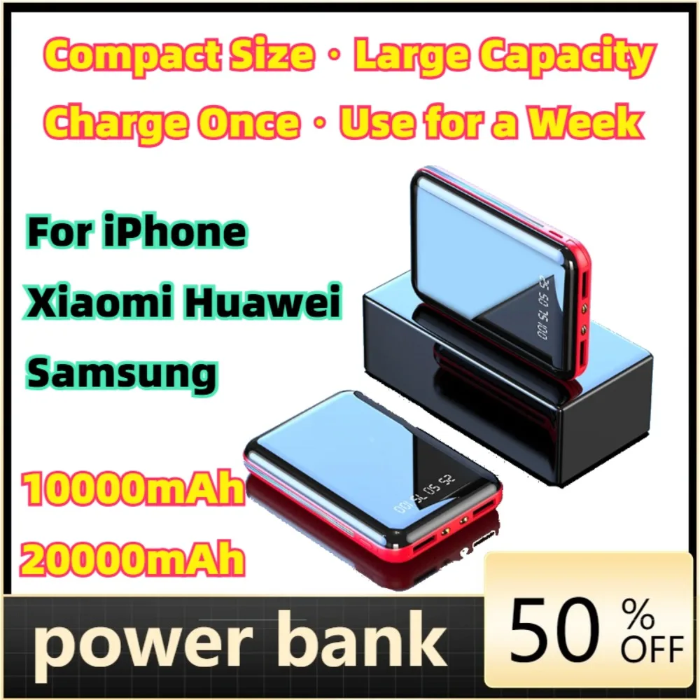 For iPhone Xiaomi Huawei Samsung 20000mAh Mini Power Bank Portable Charger Mirror Screen LED Digital Powerbank External Battery
For iPhone Xiaomi Huawei Samsung 20000mAh Mini Power Bank Portable Charger Mirror Screen LED Digital Powerbank External Battery