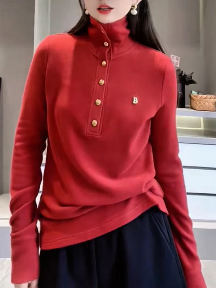 Korean Sle High-End Red f-Unbuttoned Knitwear Autumn Winter New Large Size Ele Versatile Slimming Top for Women
Korean Sle High-End Red f-Unbuttoned Knitwear Autumn Winter New Large Size Ele Versatile Slimming Top for Women