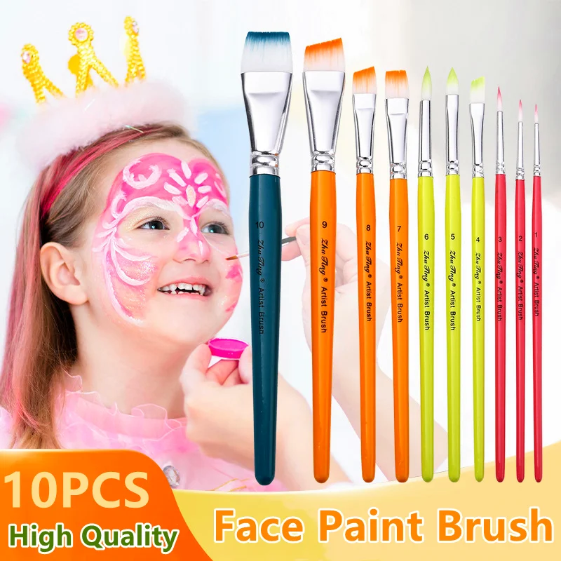 10Pcs Professional Face Body Painting Brushes Multi-functional Artist Watercolor Paint Brush, Kids Adult Stage Art Makeup Tool
10Pcs Professional Face Body Painting Brushes Multi-functional Artist Watercolor Paint Brush, Kids Adult Stage Art Makeup Tool