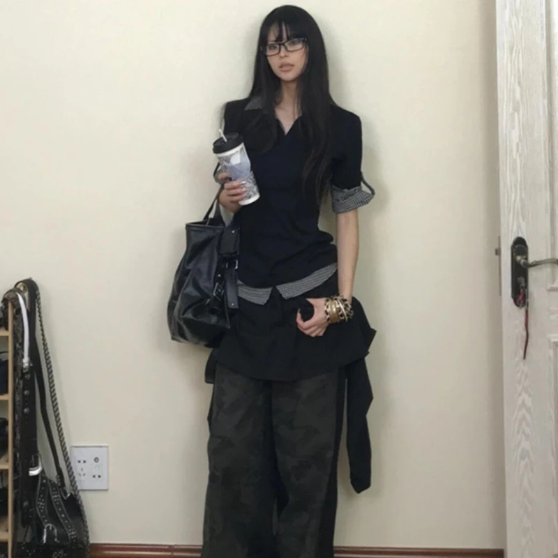 High End Luxury French Fake Two Piece Pullover Harajuku Punk Spliced Color Design Women Shirts Slim Fit Y2k Aesthetic Tops
High End Luxury French Fake Two Piece Pullover Harajuku Punk Spliced Color Design Women Shirts Slim Fit Y2k Aesthetic Tops