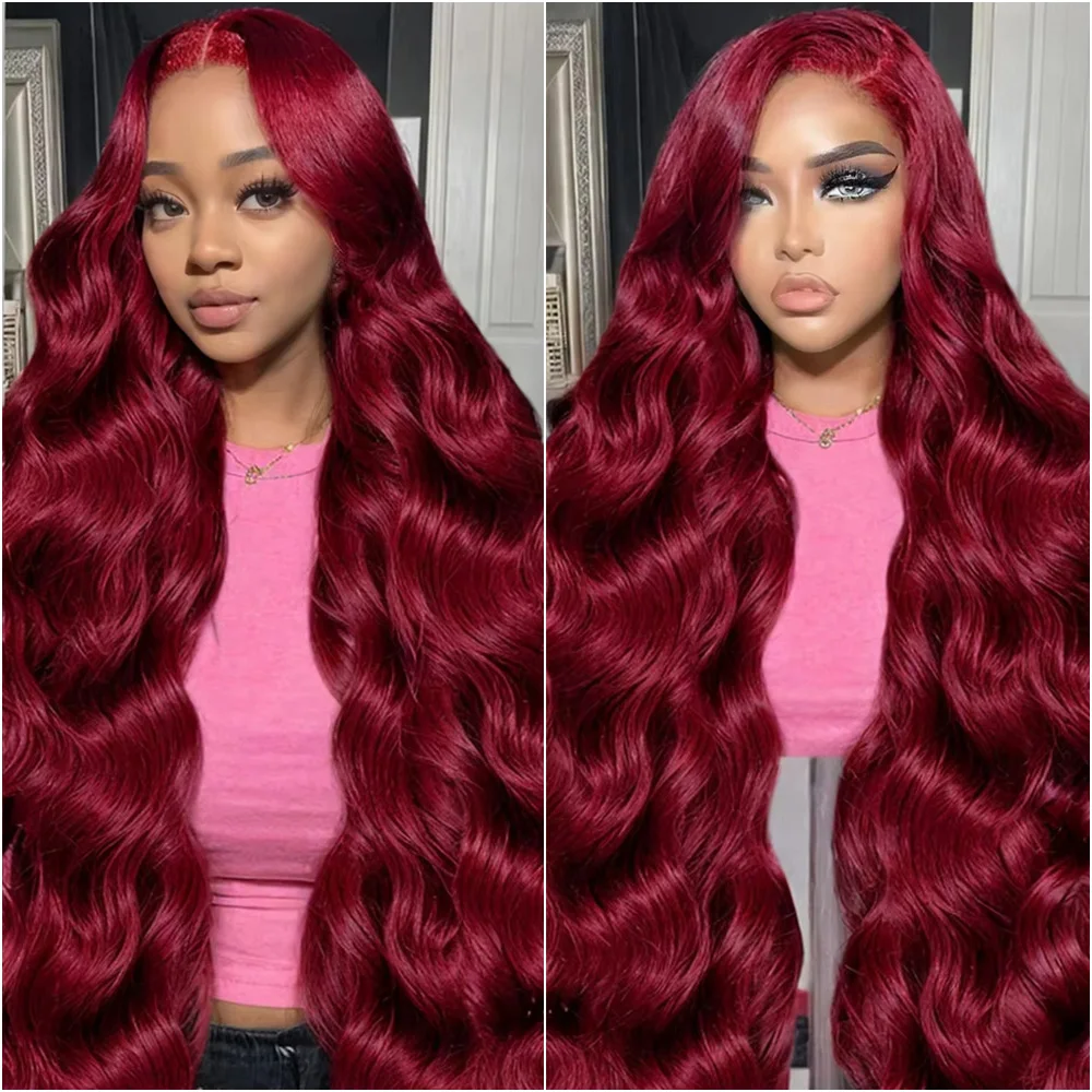 13x6 Burgundy 99J Body Wave HD Lace Front Wig Brazilian 100% Human Hair Transparent Lace Frontal Wig Red Colored Hair For Women
13x6 Burgundy 99J Body Wave HD Lace Front Wig Brazilian 100% Human Hair Transparent Lace Frontal Wig Red Colored Hair For Women