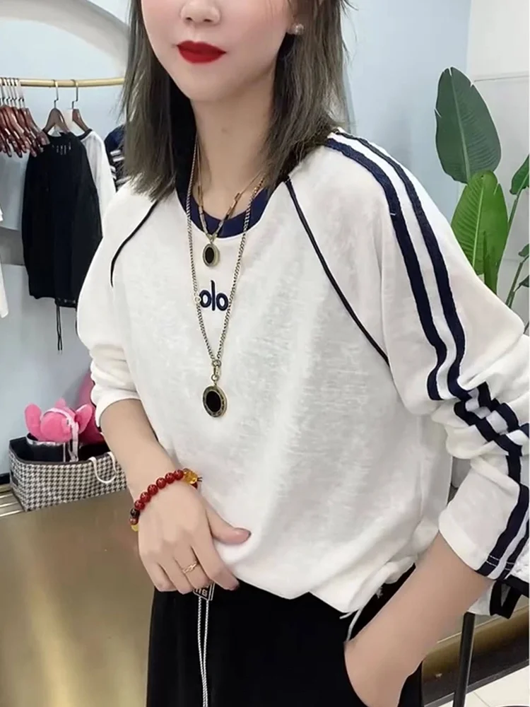Fashionable Embroidered Drawstring Loose Long Sleeve round Neck T-Shirt Women's Korean Style Casual Comfortable Base Shirt
Fashionable Embroidered Drawstring Loose Long Sleeve round Neck T-Shirt Women's Korean Style Casual Comfortable Base Shirt