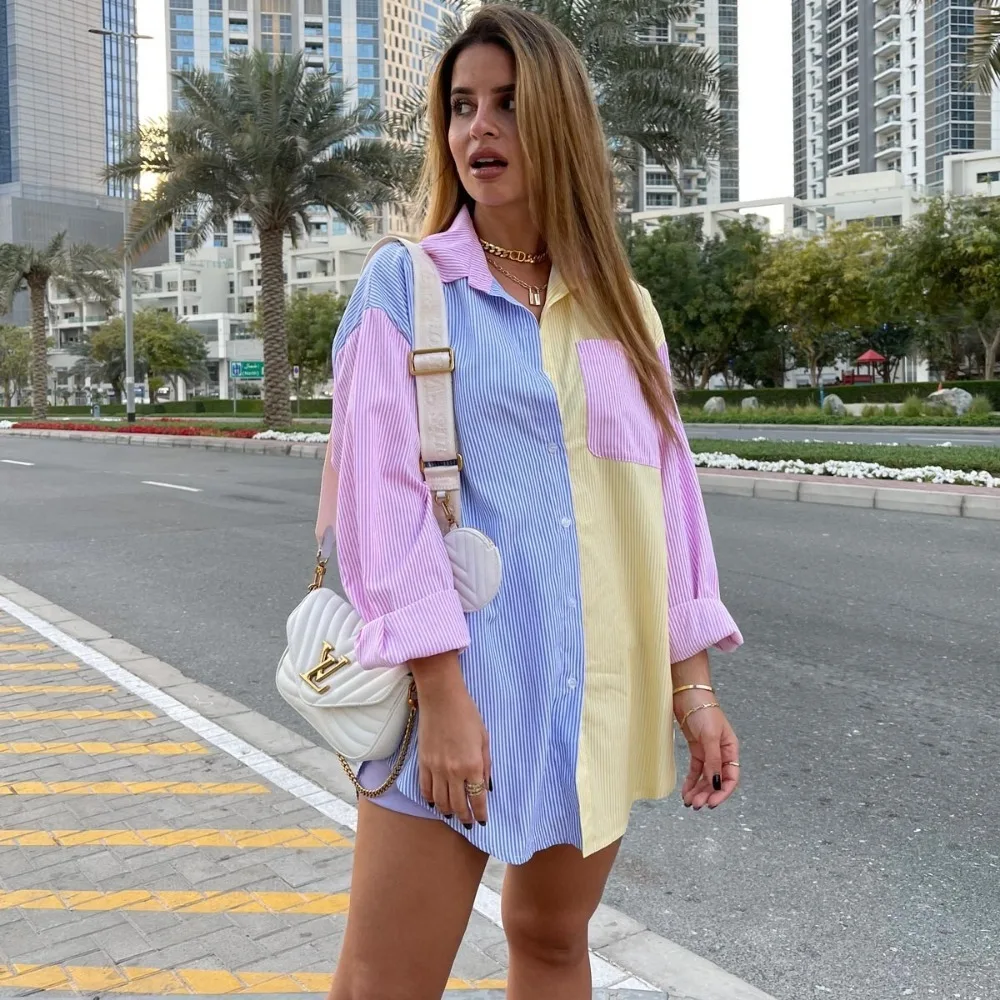 Autumn Color Blo Long Sve Loose Women's irt Top Straight Cut Blend Fabric Other Material 00% Striped Pattern Open Car...
Autumn Color Blo Long Sve Loose Women's irt Top Straight Cut Blend Fabric Other Material 00% Striped Pattern Open Car...