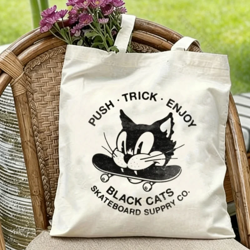 1PC Black Cats Skateboard Canvas Tote Eco-friendly Reusable Shoulder Bag
1PC Black Cats Skateboard Canvas Tote Eco-friendly Reusable Shoulder Bag
