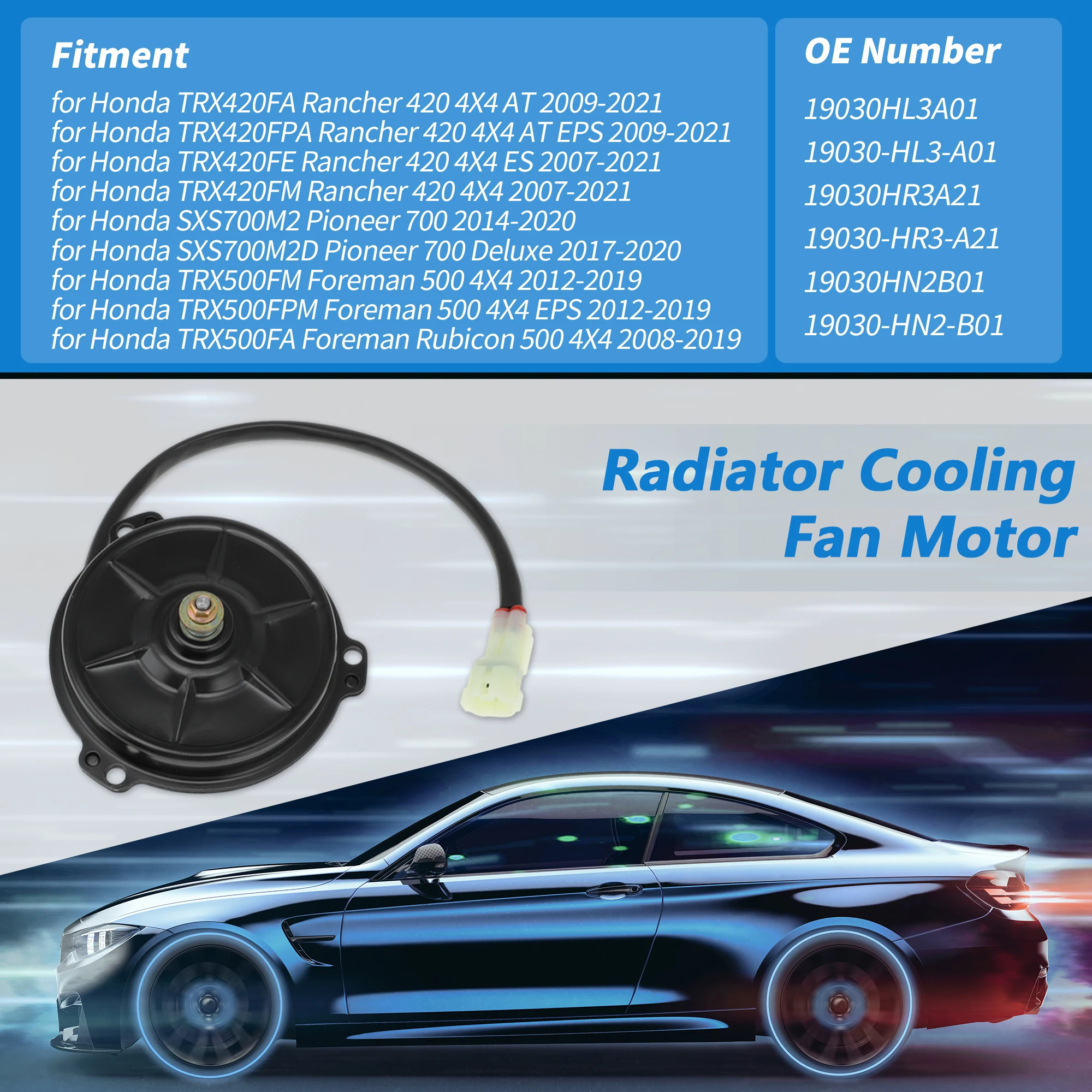 UXCELL Radiator Cooling Fan Motor for Honda TRX420FE TRX420FM Rancher 420 4X4 2007-2021
UXCELL Radiator Cooling Fan Motor for Honda TRX420FE TRX420FM Rancher 420 4X4 2007-2021