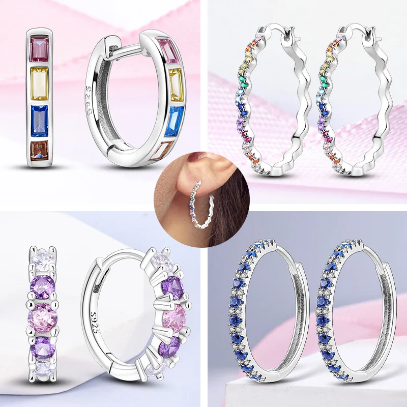 925 Sterling Silver Hoops Earrings Simple Round Circle Zircon Earrings For Woman Fashion Party Wedding Engagement Jewelry Gifts
925 Sterling Silver Hoops Earrings Simple Round Circle Zircon Earrings For Woman Fashion Party Wedding Engagement Jewelry Gifts