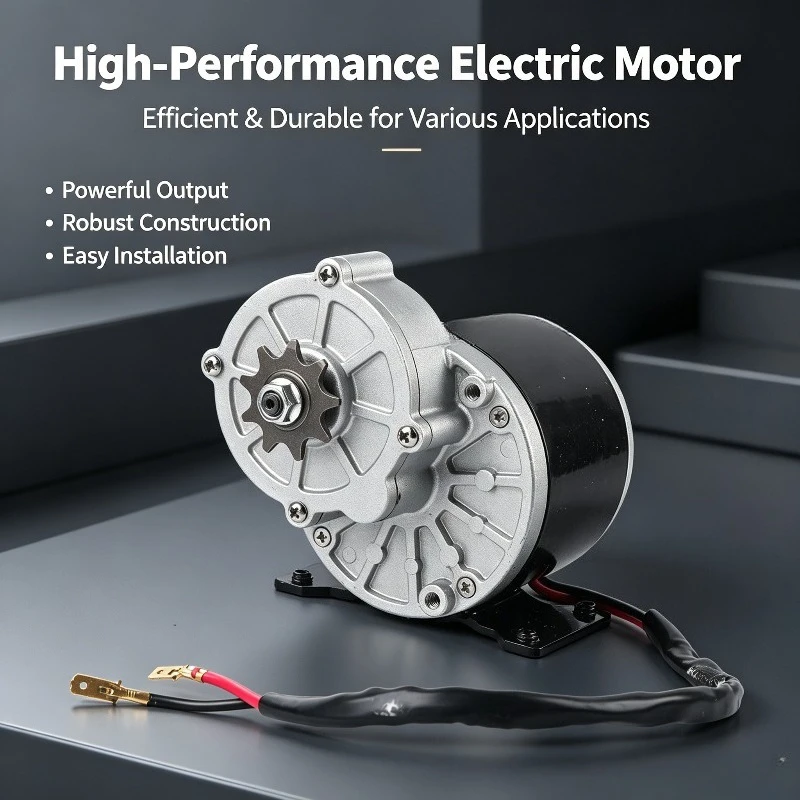 12V 250W Gear Reduction Electric Motor with 9 Tooth Sprocket Brushed DC Motors Reductor for E‑bike Scooter
12V 250W Gear Reduction Electric Motor with 9 Tooth Sprocket Brushed DC Motors Reductor for E‑bike Scooter