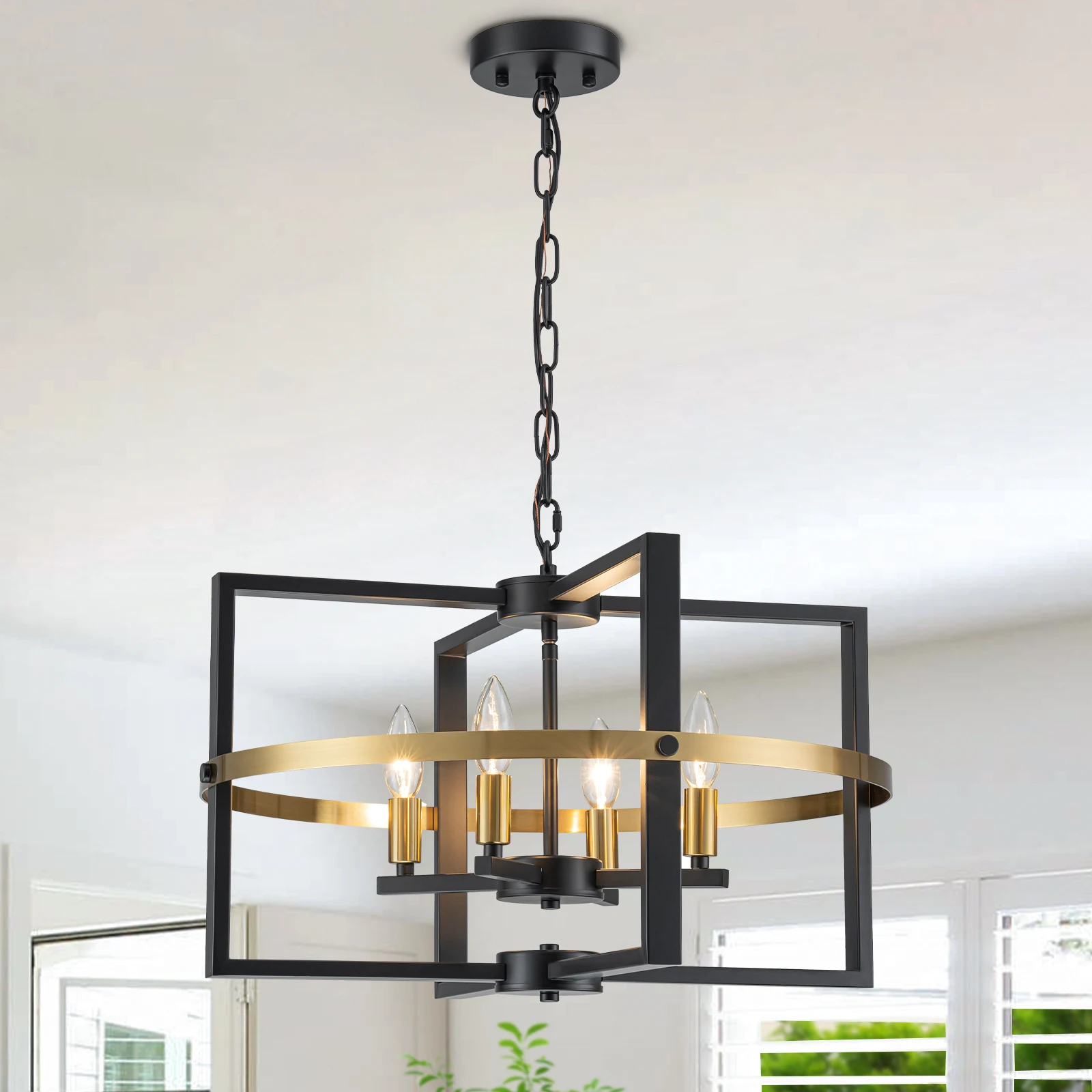 21.26'' Black Gold Chandelier 4-Light Modern Industrial Pendant Light Entryway Chandelier Farmhouse Ceiling Lighting Fixture
21.26'' Black Gold Chandelier 4-Light Modern Industrial Pendant Light Entryway Chandelier Farmhouse Ceiling Lighting Fixture