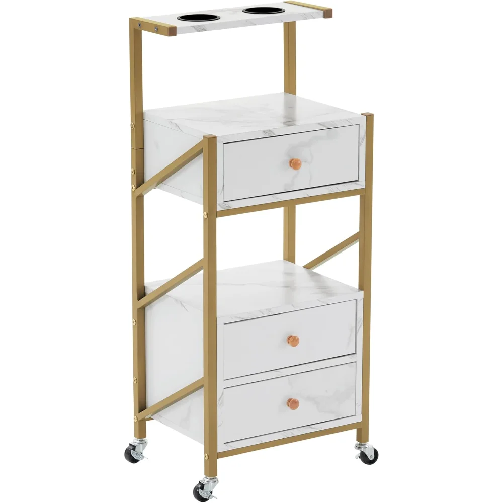 Salon Trolley Cart with Wheels Rolling Cart Barber Station with Drawers Marbled Board for Beauty Salon Makeup Storage
Salon Trolley Cart with Wheels Rolling Cart Barber Station with Drawers Marbled Board for Beauty Salon Makeup Storage