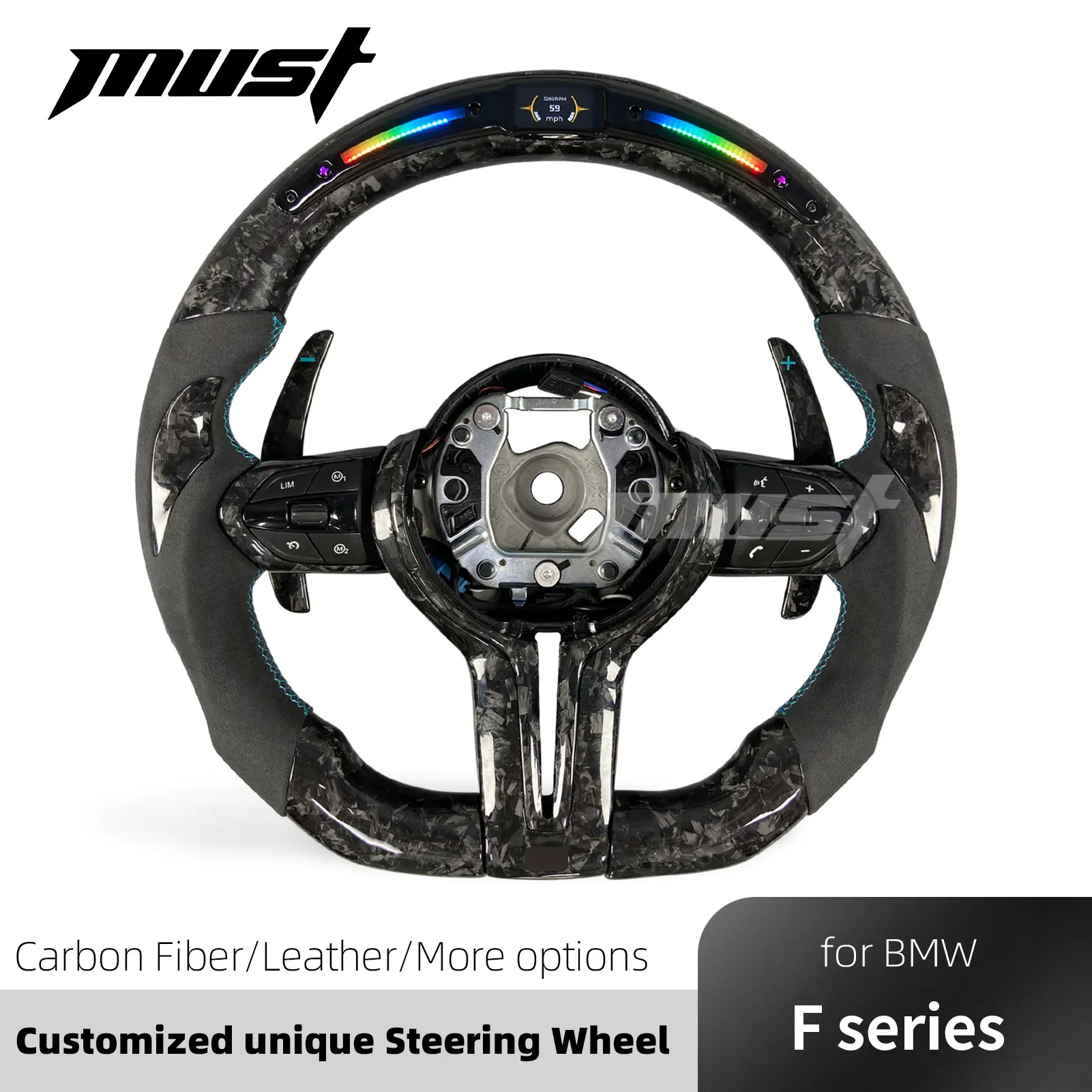 for BMW F Series M2 M3 M4 M6 F87 F82 F80 F10 F15 X3 X5 F30 3 4 5 6 SeriesCustomized Forged Carbon Fiber LED Steering Wheel
for BMW F Series M2 M3 M4 M6 F87 F82 F80 F10 F15 X3 X5 F30 3 4 5 6 SeriesCustomized Forged Carbon Fiber LED Steering Wheel