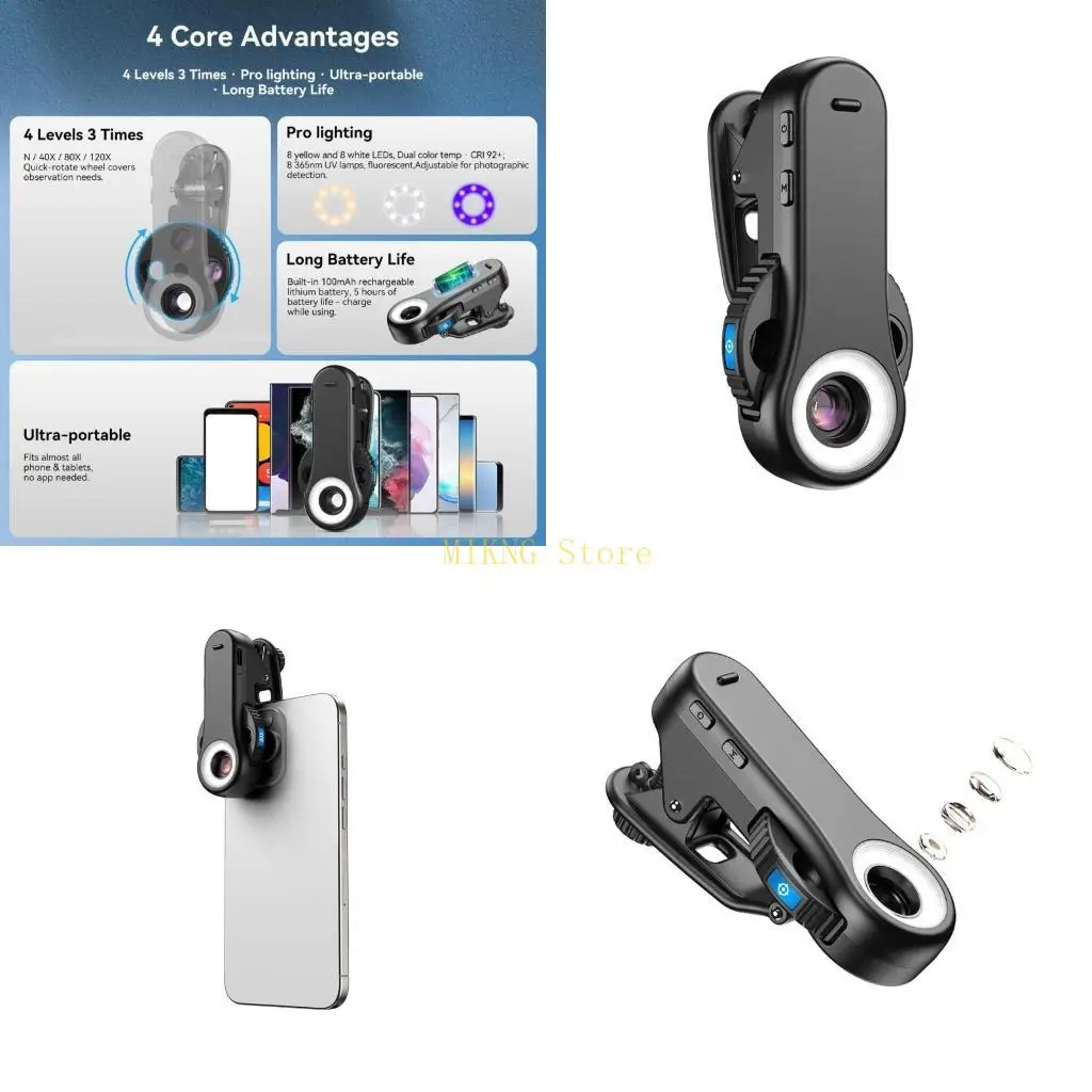 Universal Clip On Microscope Lens Featuring 40X 80X 120X Magnification Adjustable LED Lighting For Art Craft Observation best
Universal Clip On Microscope Lens Featuring 40X 80X 120X Magnification Adjustable LED Lighting For Art Craft Observation best