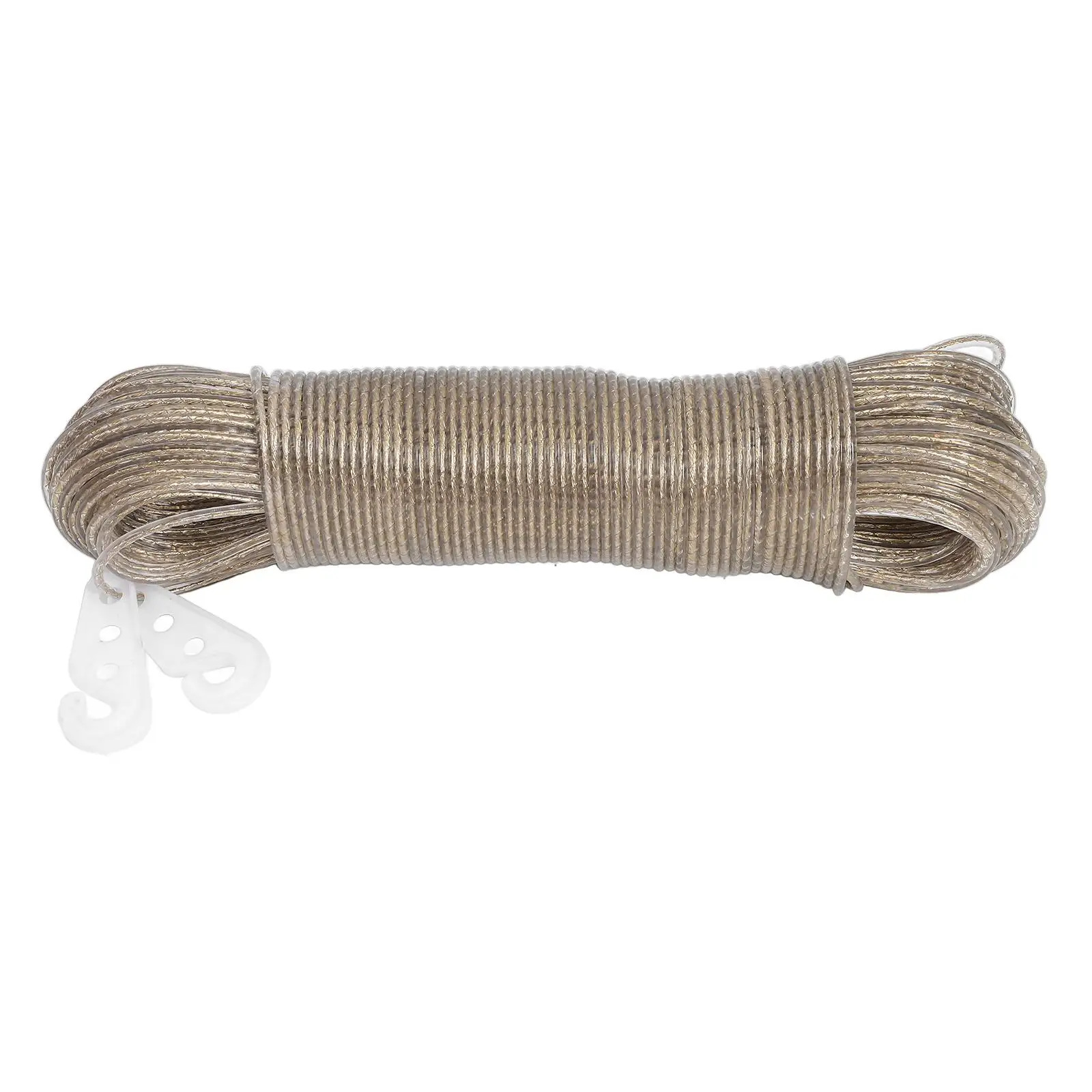 50m Super Heavy Duty Steel Core Laundry Rope Clothes Line Outdoor Garden Camping Travel Picnic 3x50m Clear 2 White Hooks
50m Super Heavy Duty Steel Core Laundry Rope Clothes Line Outdoor Garden Camping Travel Picnic 3x50m Clear 2 White Hooks