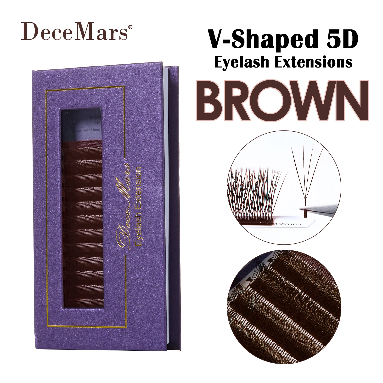 Наращивание ресниц DeceMars V-образной формы 5D, коричневые, 12 рядов/лоток
Наращивание ресниц DeceMars V-образной формы 5D, коричневые, 12 рядов/лоток