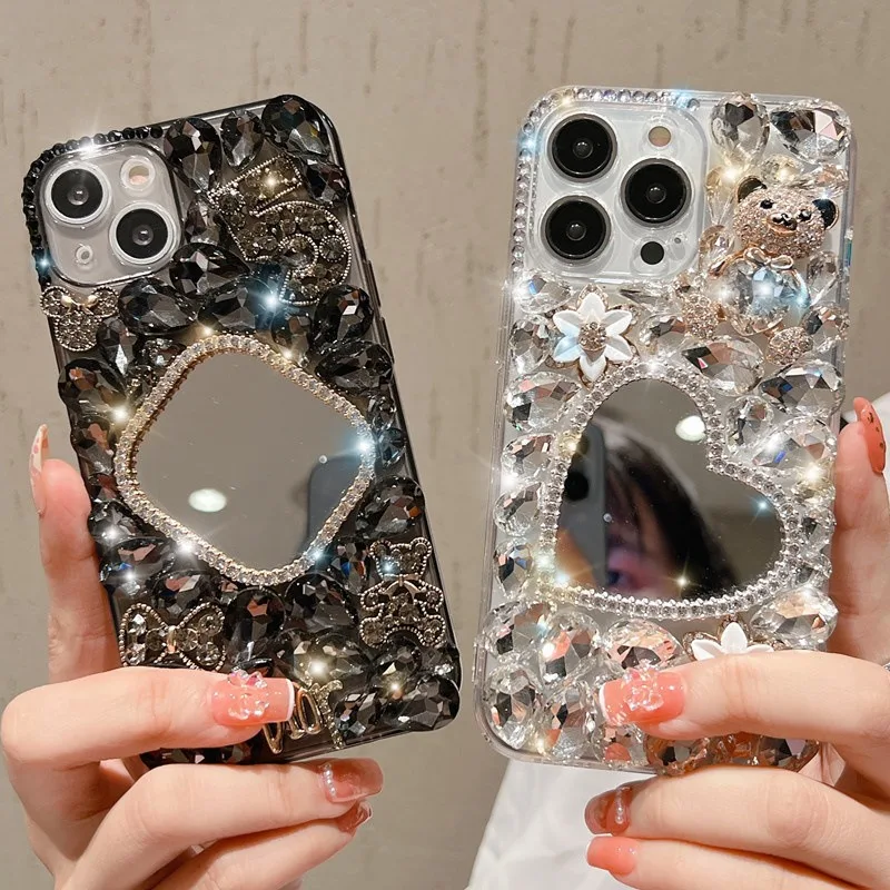 Suitable for IPhone 16/15 Promax Gorgeous Black and White Rhinestone Bear Heart Mirror Vintage Letter Full Coverage Phone Case
Suitable for IPhone 16/15 Promax Gorgeous Black and White Rhinestone Bear Heart Mirror Vintage Letter Full Coverage Phone Case