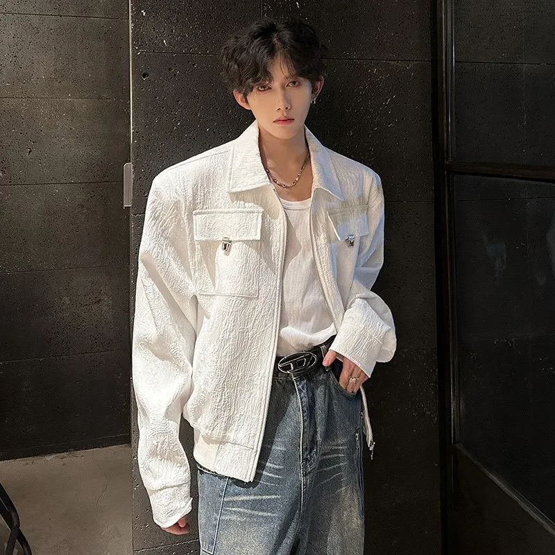 Men's Handsome Texture Jacket Spring New Korean Style Luxury Fashion Coat Pocket Design Trend Male Casual Jackets White/Black
Men's Handsome Texture Jacket Spring New Korean Style Luxury Fashion Coat Pocket Design Trend Male Casual Jackets White/Black