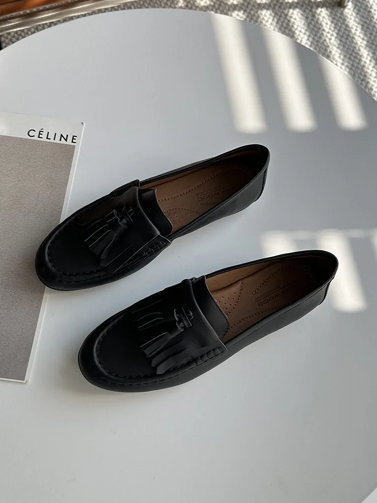 Spring 2024 Women's Loers Tassel Detail Genuine Leather Soft Bot round Toe Bean oes Comfortable Faion Single oes
Spring 2024 Women's Loers Tassel Detail Genuine Leather Soft Bot round Toe Bean oes Comfortable Faion Single oes