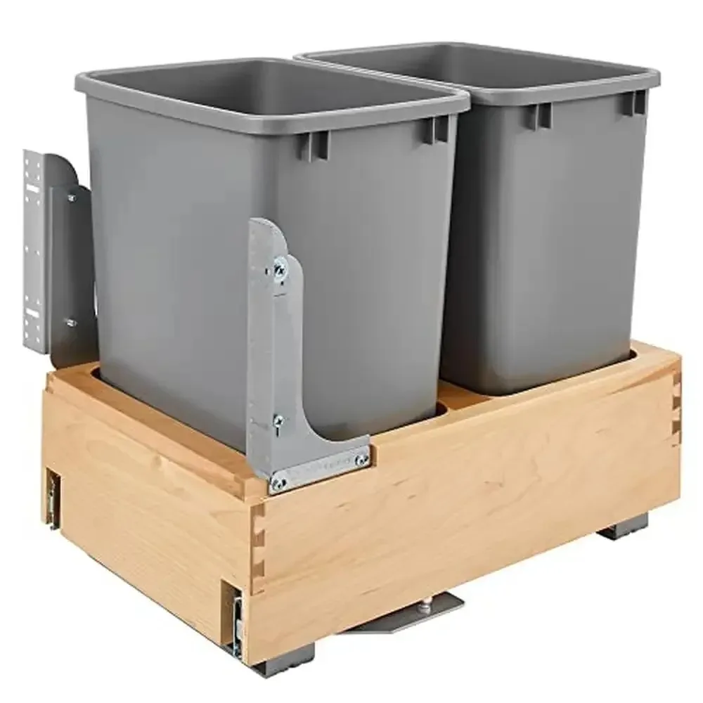 35 Quart Pull Out Trash Can Soft Open Close Metallic Silver Maple Wood Kit Waste Management Organize Kitchen Closets Homes Smart
35 Quart Pull Out Trash Can Soft Open Close Metallic Silver Maple Wood Kit Waste Management Organize Kitchen Closets Homes Smart