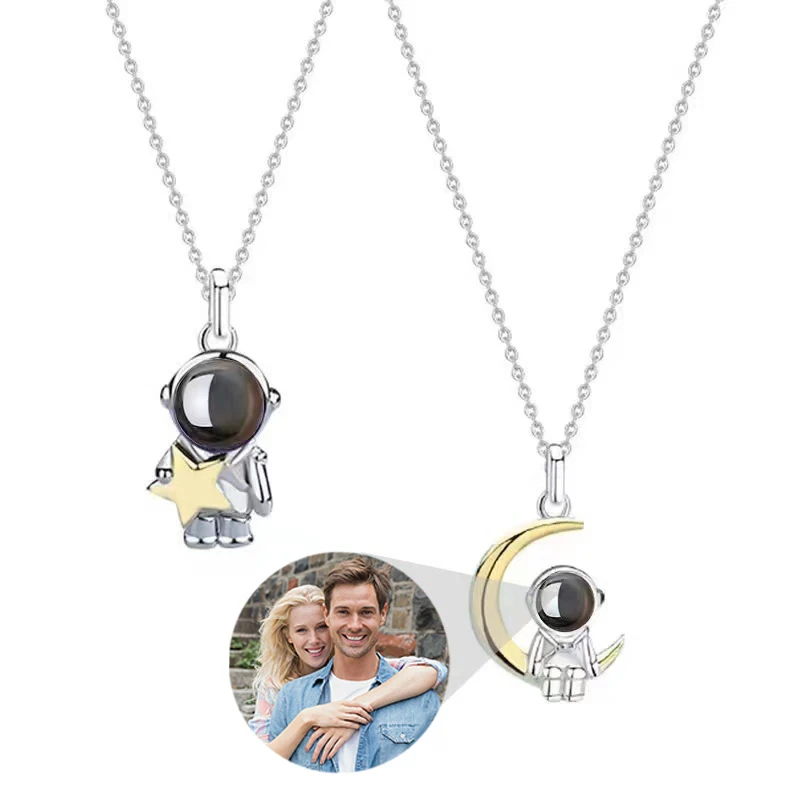 Персонализированное фотопроекционное ожерелье с изображением астронавта, звезды и луны, ожерелье, индивидуальные подарки на день рождения для женщин
Персонализированное фотопроекционное ожерелье с изображением астронавта, звезды и луны, ожерелье, индивидуальные подарки на день рождения для женщин