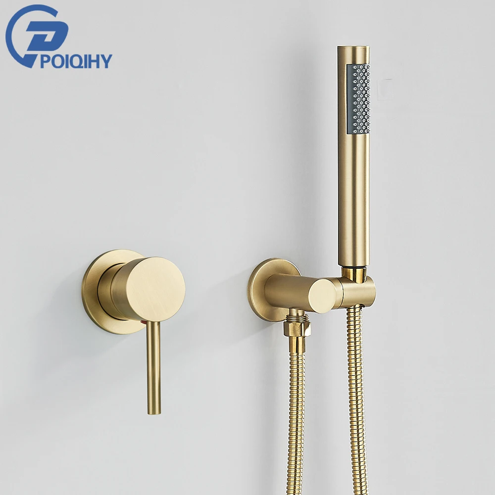 Brushed Gold Handheld Shower Bathroom Shower Faucet Hot & Cold Water Tap Brass Shower Holder 1.5M Hose Brass Shower Valve
Brushed Gold Handheld Shower Bathroom Shower Faucet Hot & Cold Water Tap Brass Shower Holder 1.5M Hose Brass Shower Valve