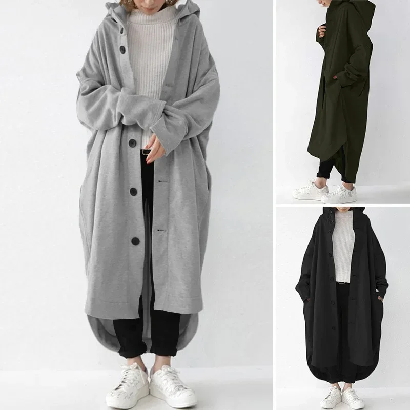 2024 Spring Women Coat Long Hoodie Black Trench Pockets Loose Oversize Hoodies Jacket Female Warm Casual Fashion Ladies Clothes
2024 Spring Women Coat Long Hoodie Black Trench Pockets Loose Oversize Hoodies Jacket Female Warm Casual Fashion Ladies Clothes
