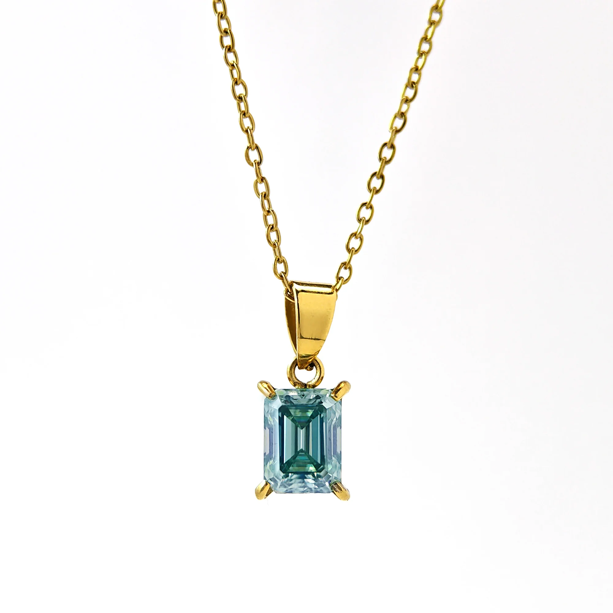 1pc 2.0 Carat Stainless Steel Blue-Green Rectangular Synthetic Moissanite Necklace, Suitable for Daily Commuting Wear.
1pc 2.0 Carat Stainless Steel Blue-Green Rectangular Synthetic Moissanite Necklace, Suitable for Daily Commuting Wear.