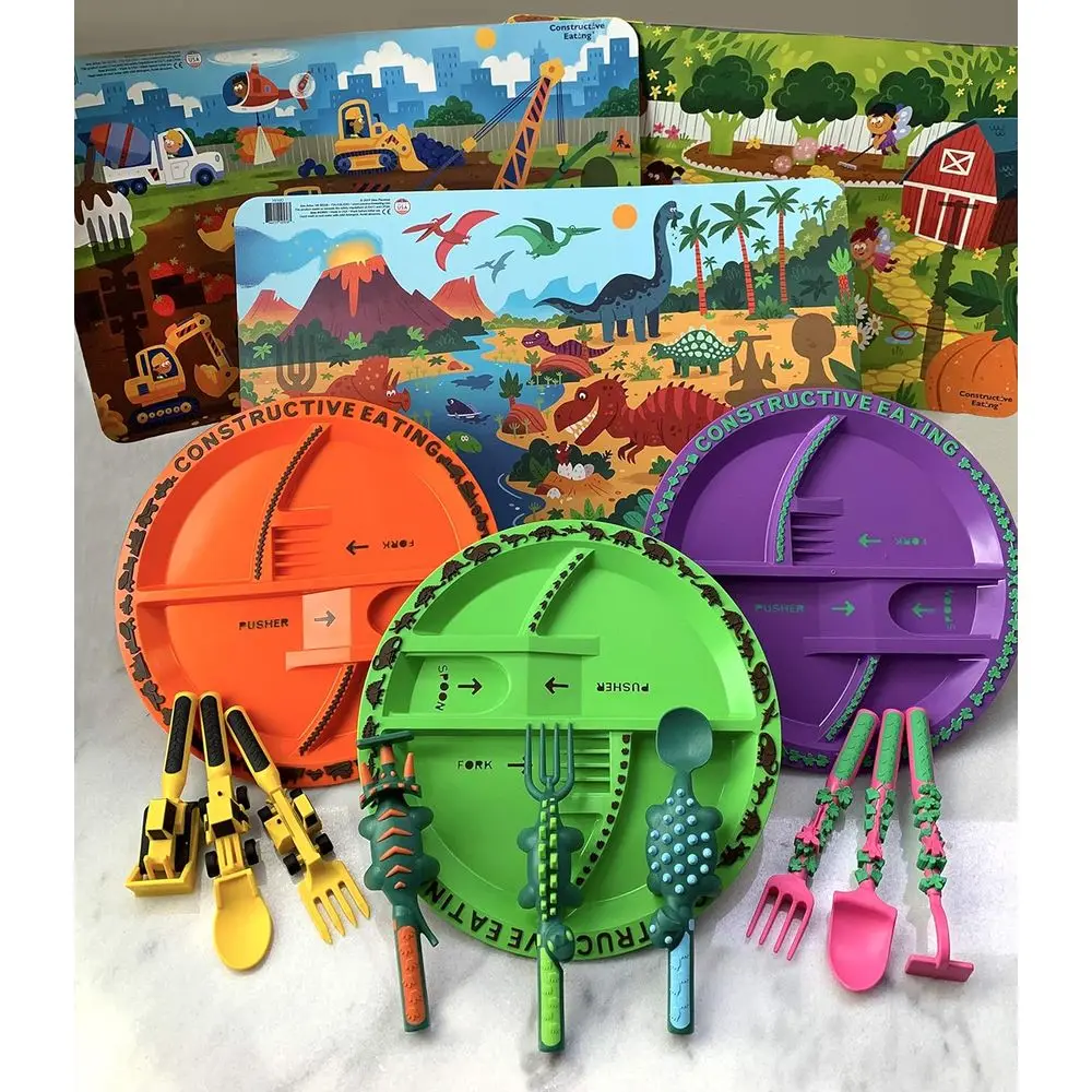 USA-Made Dinosaur & Garden Play Set with Utensils, Plates, and Placemats for Toddlers and Kids - Safe, Tested Materials
USA-Made Dinosaur & Garden Play Set with Utensils, Plates, and Placemats for Toddlers and Kids - Safe, Tested Materials