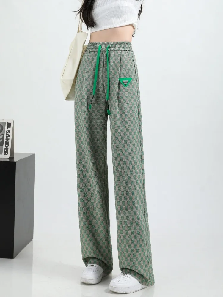 GUUZYUVIZ Casual Pants Women Spring Summer 2023 Green Plaid Jacquard Fabric Wide Leg Trousers
GUUZYUVIZ Casual Pants Women Spring Summer 2023 Green Plaid Jacquard Fabric Wide Leg Trousers