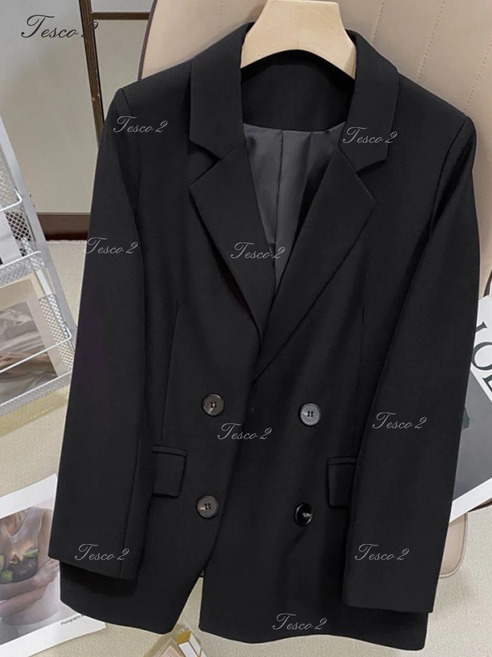 Formal Jacket Suit For Women Peak Lapel Double Breasted Cloose Fit Women's Suit Jacket For Spring Autumn Office Lady Wear
Formal Jacket Suit For Women Peak Lapel Double Breasted Cloose Fit Women's Suit Jacket For Spring Autumn Office Lady Wear