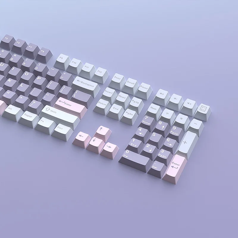 PBT original height three-color macaron small full set of keycaps for 68/98/104/108 keys
PBT original height three-color macaron small full set of keycaps for 68/98/104/108 keys