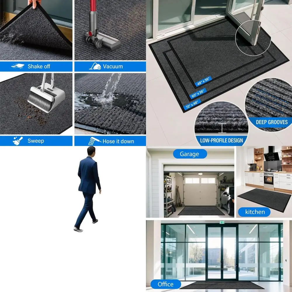 Heavy-Duty 4x6' Entrance Mat with Non-Slip Backing for Indoor and Outdoor Use, Suitable for Home and Commercial High-Traffic Are
Heavy-Duty 4x6' Entrance Mat with Non-Slip Backing for Indoor and Outdoor Use, Suitable for Home and Commercial High-Traffic Are