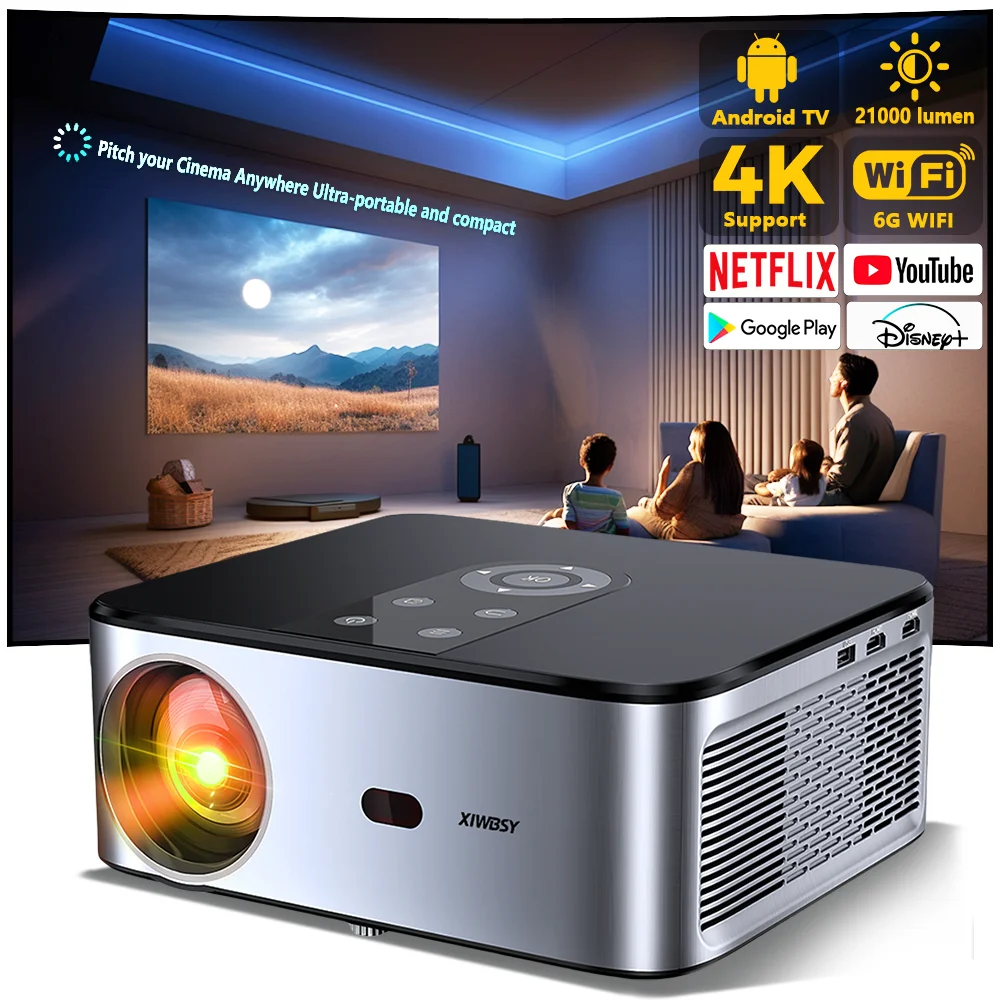 XIWBSY 21000Lumens Android LED Projector 6G WIFI Auto Focus Keystone Correction Video Dolby Audio Home Theate Proyector Beamer
XIWBSY 21000Lumens Android LED Projector 6G WIFI Auto Focus Keystone Correction Video Dolby Audio Home Theate Proyector Beamer