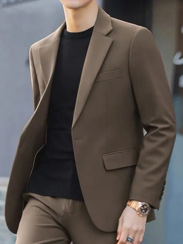 Мужской приталенный свадебный костюм Ce Brown: модный корейский пиджак для весны и осени с длинными рукавами и декоративными пуговицами
Мужской приталенный свадебный костюм Ce Brown: модный корейский пиджак для весны и осени с длинными рукавами и декоративными пуговицами