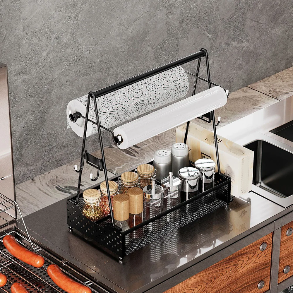 BBQ Utensil Caddy with Paper Towel Picnic Grill Condiment Caddy BBQ Accessories Storage Organizer for Picnic Condiment Utensil
BBQ Utensil Caddy with Paper Towel Picnic Grill Condiment Caddy BBQ Accessories Storage Organizer for Picnic Condiment Utensil