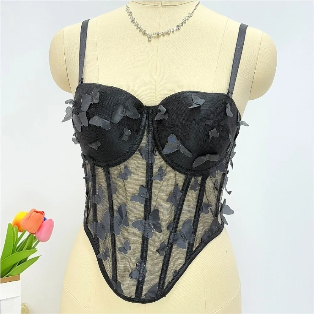 Элегантный полый корсет-бабочка, облегающий укороченный топ без рукавов, прозрачные майки, жилет на подтяжках, женский жилет
Элегантный полый корсет-бабочка, облегающий укороченный топ без рукавов, прозрачные майки, жилет на подтяжках, женский жилет