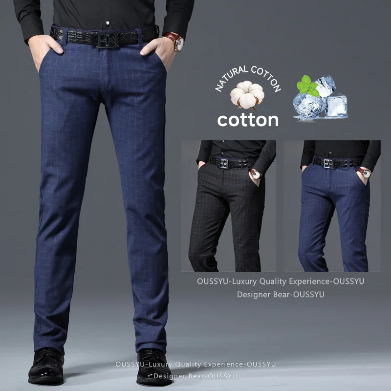2026 Autumn Thick Men's Plaid Casual Pants Cotton Slim Straight Business Work Suit Pants Black Blue Long Trousers Man for Office
2026 Autumn Thick Men's Plaid Casual Pants Cotton Slim Straight Business Work Suit Pants Black Blue Long Trousers Man for Office