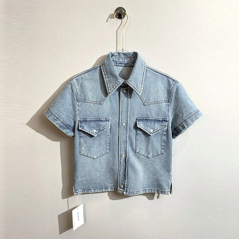 Limited Edition 2025 Spring Summer New Style Denim Shirt Short Sleeve Single Button Casual Top for Women
Limited Edition 2025 Spring Summer New Style Denim Shirt Short Sleeve Single Button Casual Top for Women