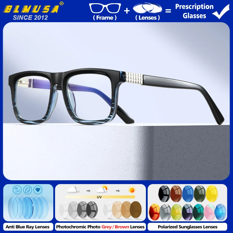 BLMUSA Business Photochromic Myopia Prescription Glasses Men Anti Blue Light Square Reading Simple Design Customizable Glasses
BLMUSA Business Photochromic Myopia Prescription Glasses Men Anti Blue Light Square Reading Simple Design Customizable Glasses