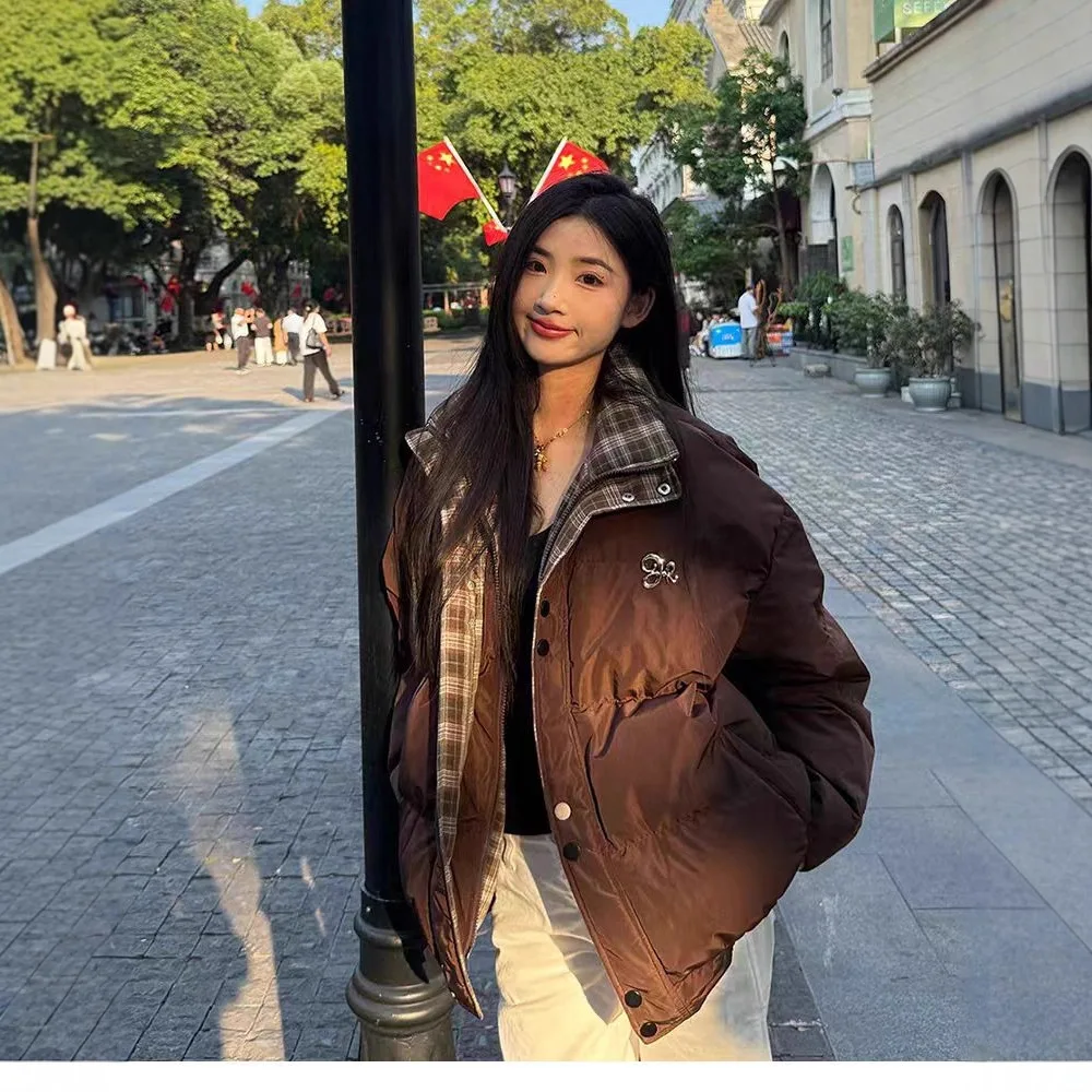 Autumn and Winter Jackets for Women False Two-piece Grid Splice Cotton-padded Jacket Coat Loose Keep Warm Bread Jacket Thicken
Autumn and Winter Jackets for Women False Two-piece Grid Splice Cotton-padded Jacket Coat Loose Keep Warm Bread Jacket Thicken