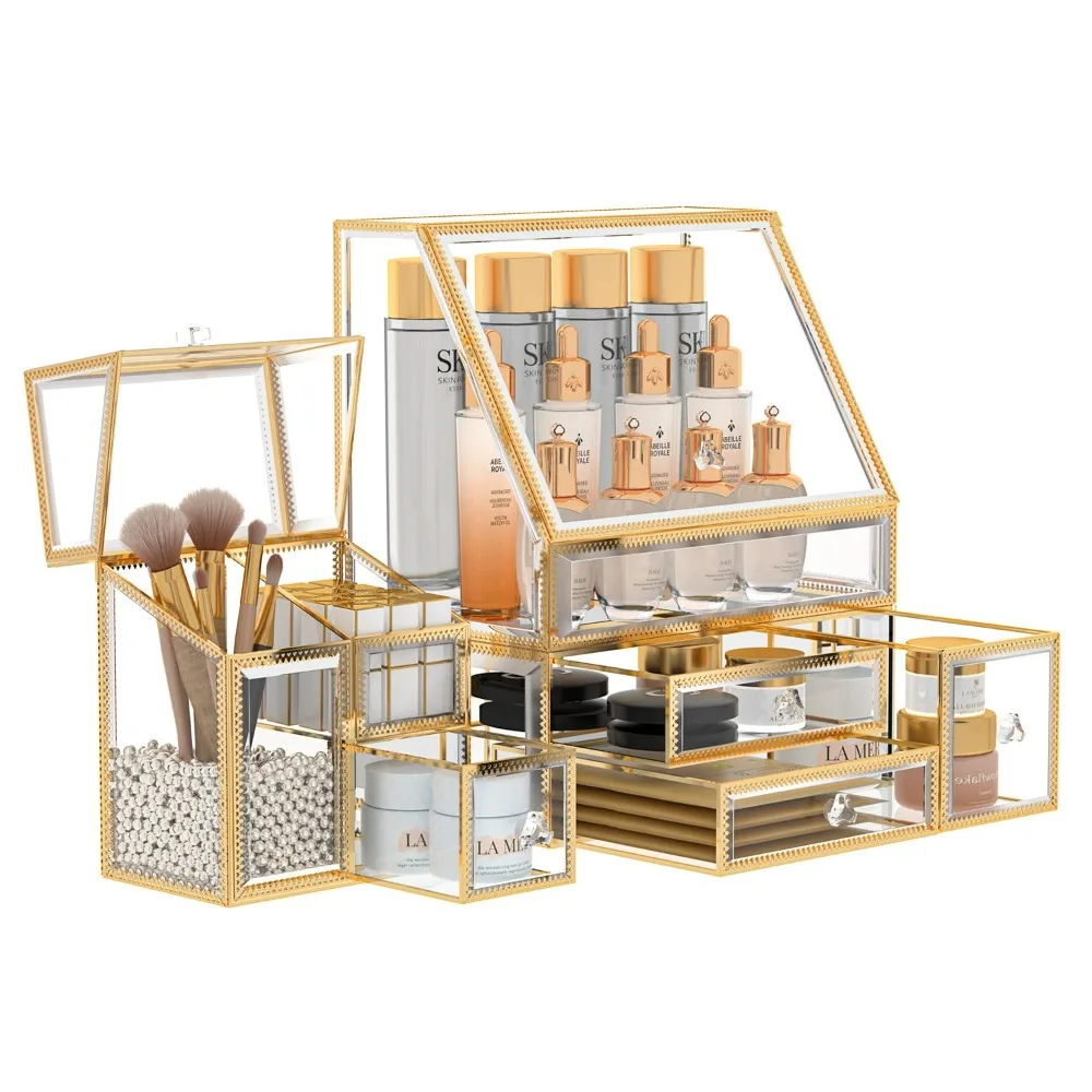 Skincare Makeup Organizer for Vanity,Brush Organizer,High Hardness Glass Make Up Organizers and Storage,Purely Handmade
Skincare Makeup Organizer for Vanity,Brush Organizer,High Hardness Glass Make Up Organizers and Storage,Purely Handmade
