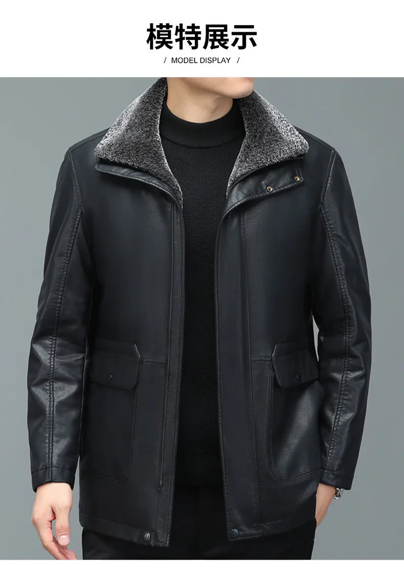 Men's Mid-Length Genuine Leather Jacket Sheepskin Loose Fit Thickened down Coat Leather Outerwear for Casual Wear
Men's Mid-Length Genuine Leather Jacket Sheepskin Loose Fit Thickened down Coat Leather Outerwear for Casual Wear