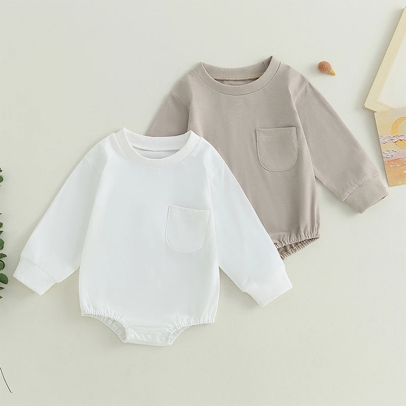 Baby Long Sleeve Romper Crew Neck Solid Fall Bodysuit Clothes with Pocket for Girls Boys Clothing
Baby Long Sleeve Romper Crew Neck Solid Fall Bodysuit Clothes with Pocket for Girls Boys Clothing