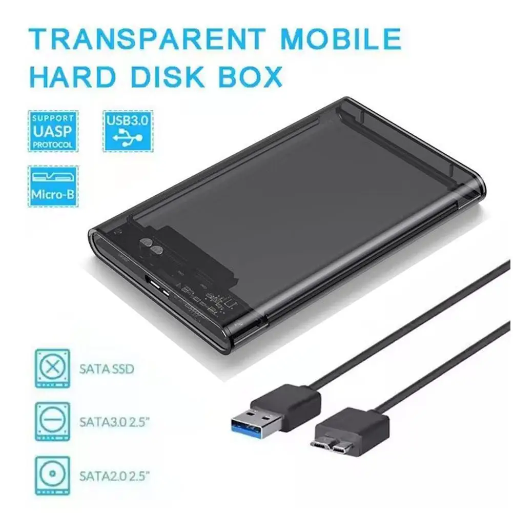 USB 3.0 2.0 External Hard Drive Enclosure 2.5 in SATA to USB3.0 UASP Clear Portable Hard Drive Case 2T HDD Tool-Free Transparent
USB 3.0 2.0 External Hard Drive Enclosure 2.5 in SATA to USB3.0 UASP Clear Portable Hard Drive Case 2T HDD Tool-Free Transparent